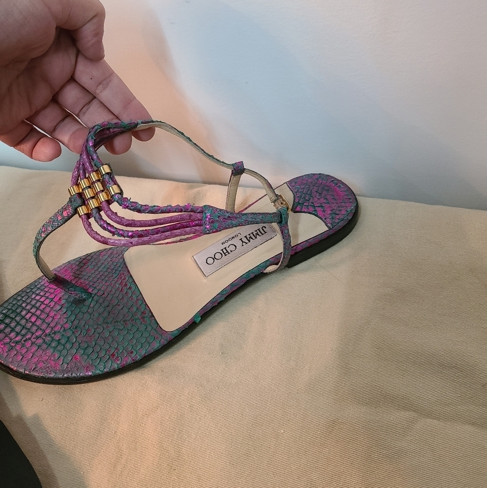 Jimmy Choo Phython Sandals - Picture 2 of 12